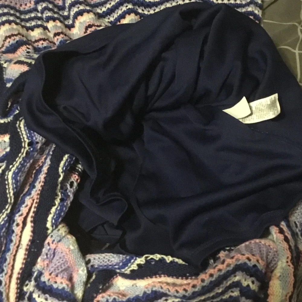 Jessica Simpson Purple Blue and White Striped Chevron Crochet Knit Midi Dress L - Picture 11 of 12